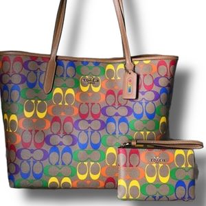♡ Coach 2 SET Signature Tote Wristlet